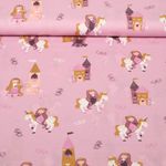 Popeline de coton - Princesses Vieux rose