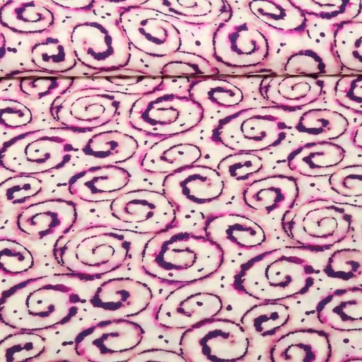 Viskose-Popeline - Digitaldruck Tie Dye Lila