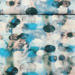 Popeline viscose - Impression digitale Aquarelle Bleu