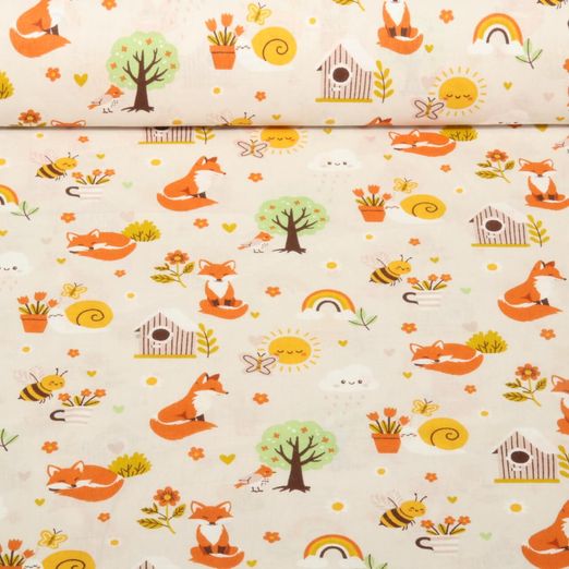 Coton - Renards Beige naturel