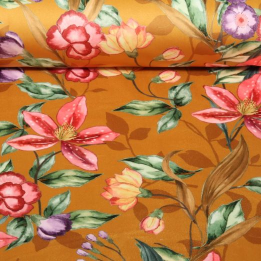 Velours - Fleurs de lys Jaune doré Multicolore