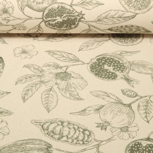Coton - Torchon de cuisine Grenade Beige Vert