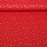 Popeline de coton - Guirlandes d'étoiles Rouge Doré Argenté