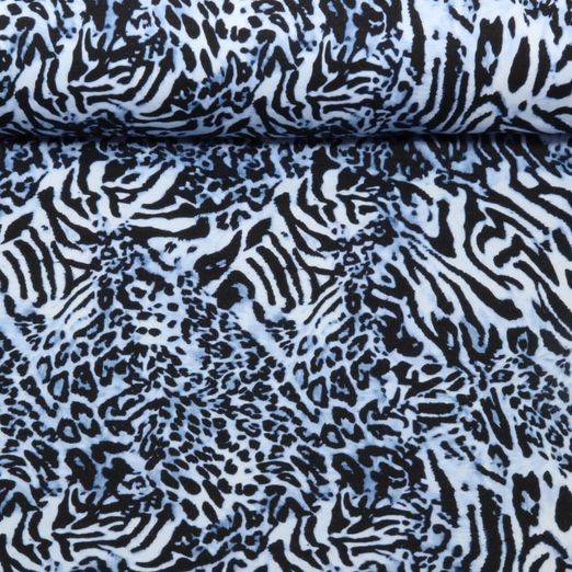 Sweat - French Terry Digitaldruck Leomix Blau Angeraut