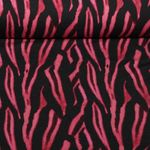 Sweat gratté - French Terry Impr. digi. Zèbre Rose vif