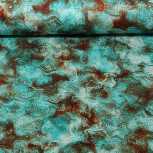 Jersey romanite - Marbré Turquoise
