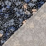 Jersey wiskozowy - Abstrakcyjne kwiaty niebieskie Jersey wiskozowy - Abstrakcyjne kwiaty niebieskie