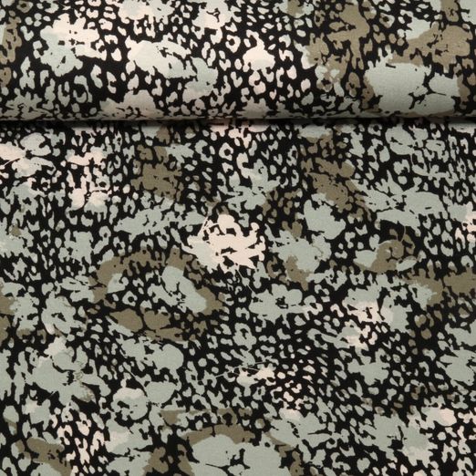 Jersey de viscose - Fleurs abstraites Vert