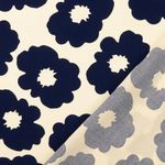Viskose-Popeline - Blüten Blau Ecru Viskose-Popeline - Blüten Blau Ecru