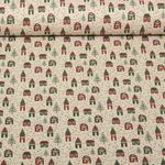 Toile de coton canevas - Effet lin Maisons Beige