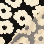Viskose-Popeline - Blüten Schwarz Ecru Viskose-Popeline - Blüten Schwarz Ecru