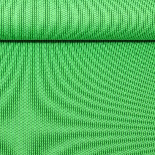 Jersey bio - Albstoffe Jacquard Knit Knit - Vert