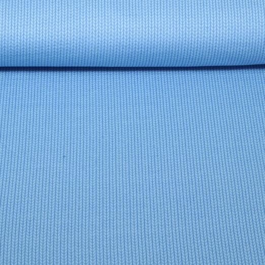 Jersey bio - Albstoffe Jacquard Knit Knit - Bleu clair