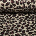 Mantelstoff - Boucle Leomuster Beige Brombeer