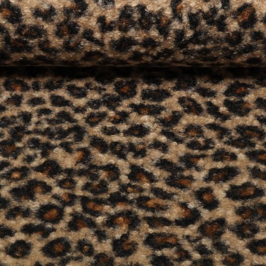 Mantelstoff - Boucle Leomuster Braun Schwarz