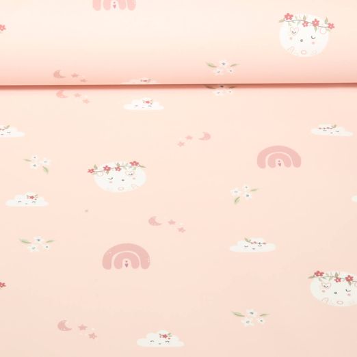 Tissu imperméable - Aqua protect Impr. digitale Arc-en-ciel Rose