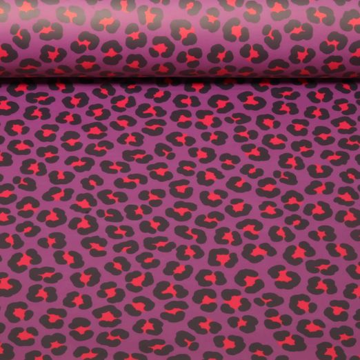 Tissu imperméable - Aqua protect Impr. digitale Léopard Violet