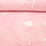 Wellness Fleece - Glow in the Dark Herzen und Sterne Rosa