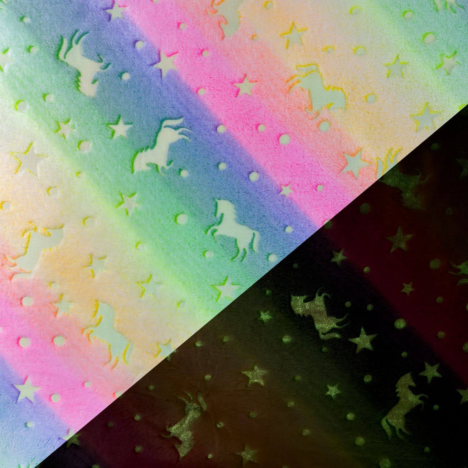 Wellness Fleece - Glow in the Dark Einhörner Pastell-1 Wellness Fleece - Glow in the Dark Einhörner Pastell-1