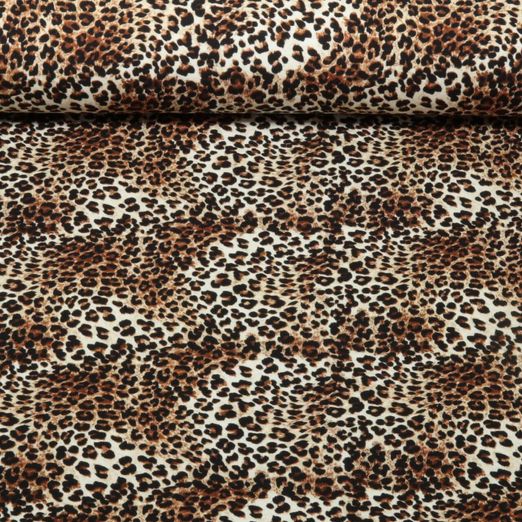 Sweat d'été - French Terry Imp. digi. Léopard Marron