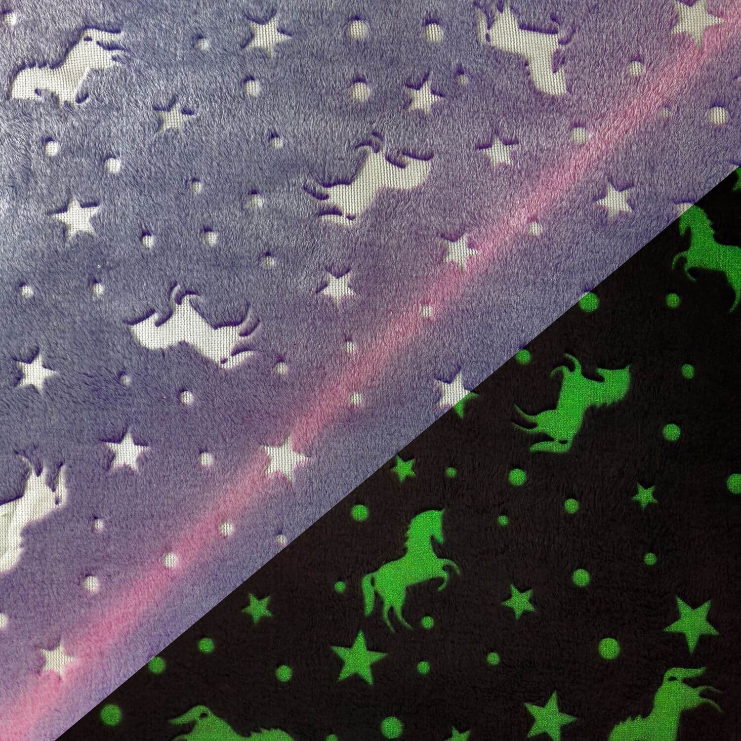 Wellness Fleece - Glow in the Dark Pferde Lila-1 Wellness Fleece - Glow in the Dark Pferde Lila-1