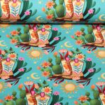 Bio Sommersweat - Hamburger Liebe Western Fairy Tales Cowgirls Türkis