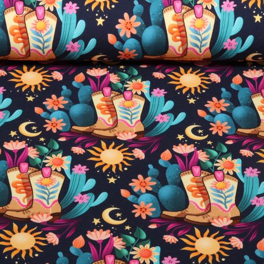 Bio Sommersweat - Hamburger Liebe Western Fairy Tales Cowgirls Blau