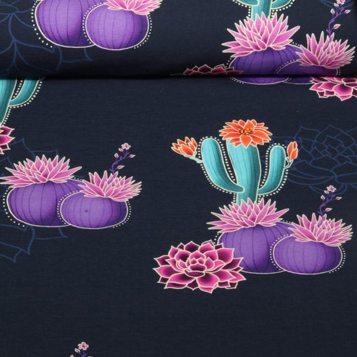 Bio Jersey - Hamburger Liebe Western Fairy Tales Prairie Blossom Navy