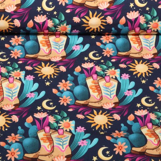 Bio Canvas - Hamburger Liebe Western Fairy Tales Cowgirls Blau