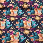 Bio Canvas - Hamburger Liebe Western Fairy Tales Cowgirls Blau