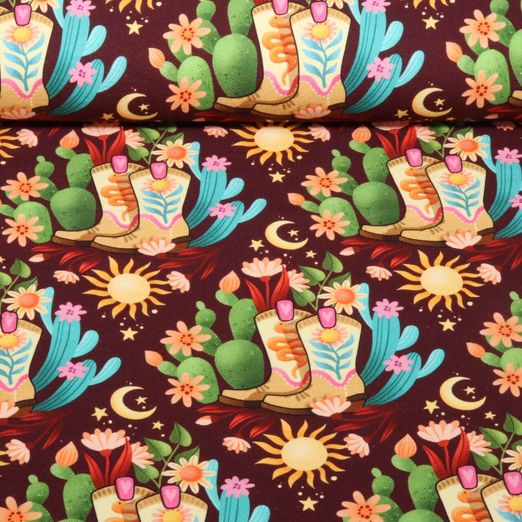 Bio Canvas - Hamburger Liebe Western Fairy Tales Cowgirls Bordeaux