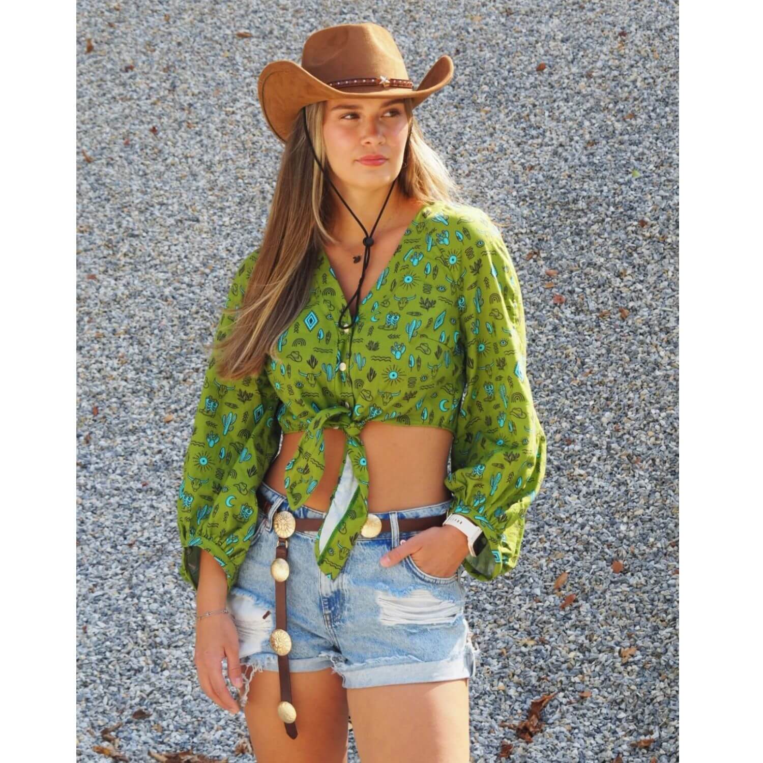 Bio Musselin Glatt - Hamburger Liebe Western Fairy Tales Yeehaw Grün-2 Bio Musselin Glatt - Hamburger Liebe Western Fairy Tales Yeehaw Grün-2