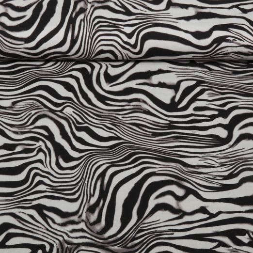 Twill de viscose - Zèbré Gris Clair