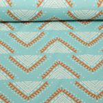 Biologische jacquard jersey - Hamburger Liebe Western Fairy Tales Camp Site Turquoise