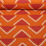 Bio Jacquard Jersey - Hamburger Liebe Western Fairy Tales Camp Site Orange