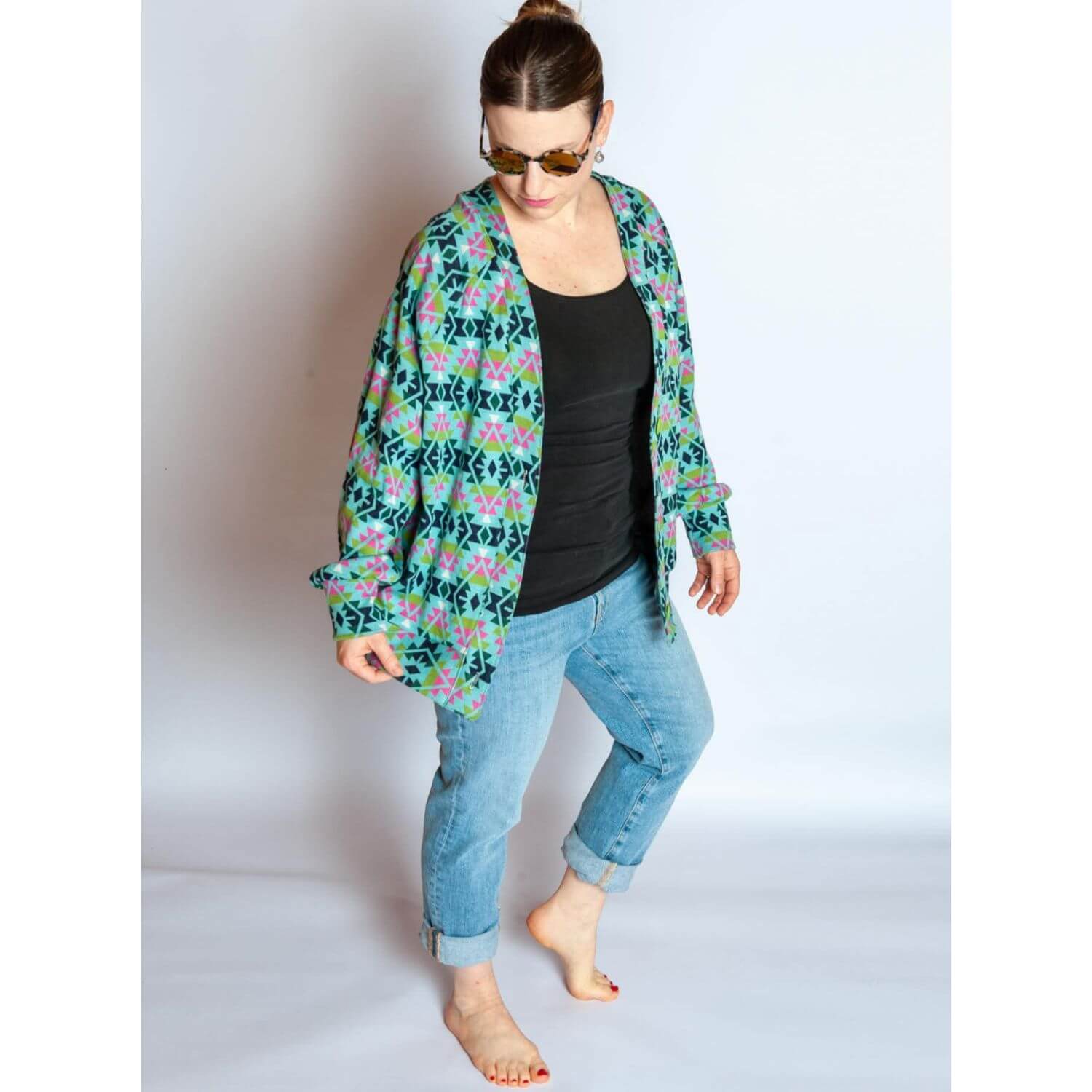 Bio Jacquard Jersey - Hamburger Liebe Western Fairy Tales Plaid Türkis-1 Bio Jacquard Jersey - Hamburger Liebe Western Fairy Tales Plaid Türkis-1