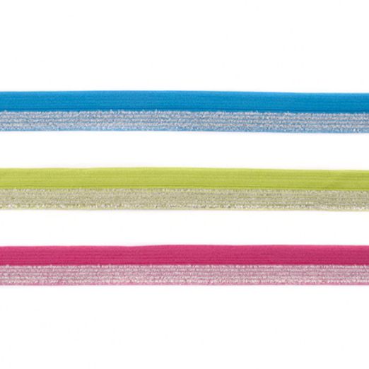 Ruban élastique pailleté/uni 15mm - au mètre Ruban élastique pailleté/uni 15mm - au mètre