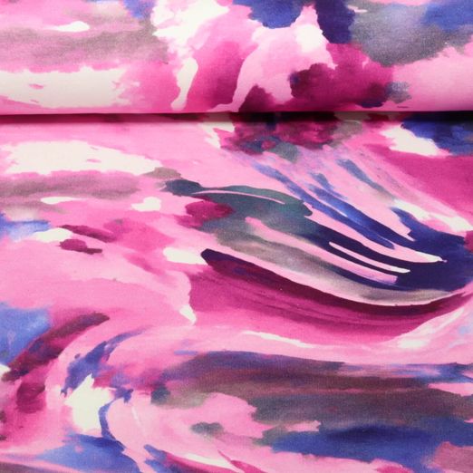 Sommersweat - French Terry Digitaldruck Abstrakt Fuchsia