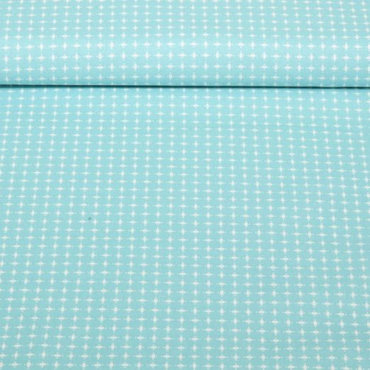 Cretonne de coton - Pois vintage Aqua