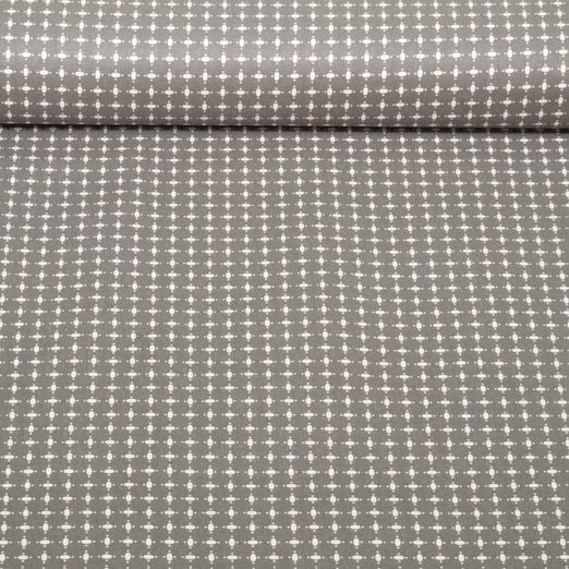 Cretonne de coton - Pois vintage Gris