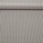 Cretonne de coton - Pois vintage Gris