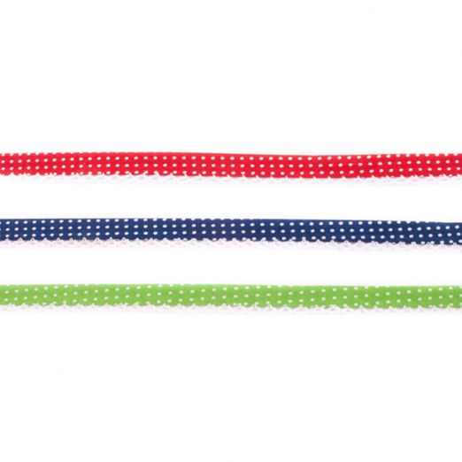 Bande biais bord crochet 20mm - A pois - au mètre