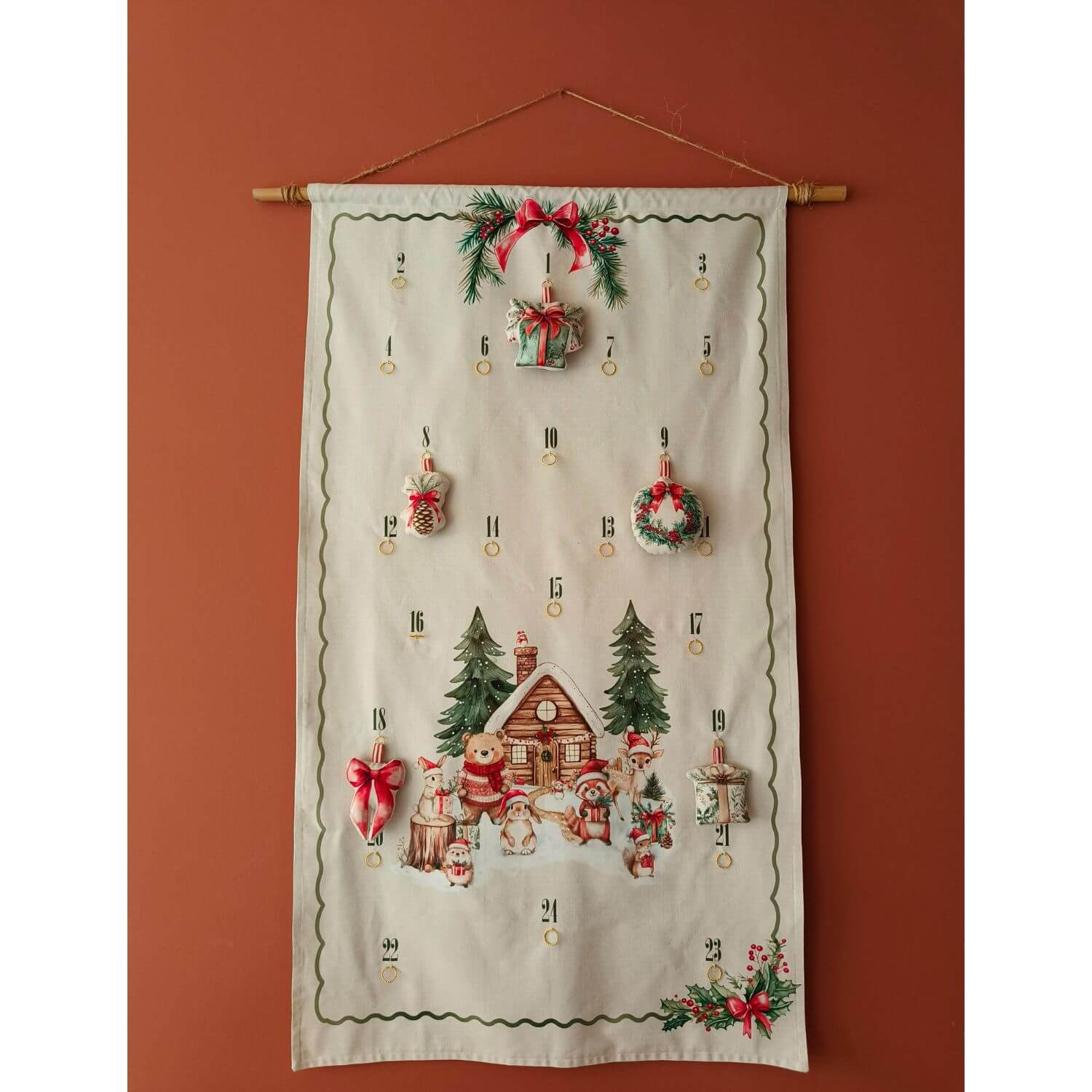 Canvas Panel - Nostalgie Adventskalender Leinenlook Grau-0 Canvas Panel - Nostalgie Adventskalender Leinenlook Grau-0