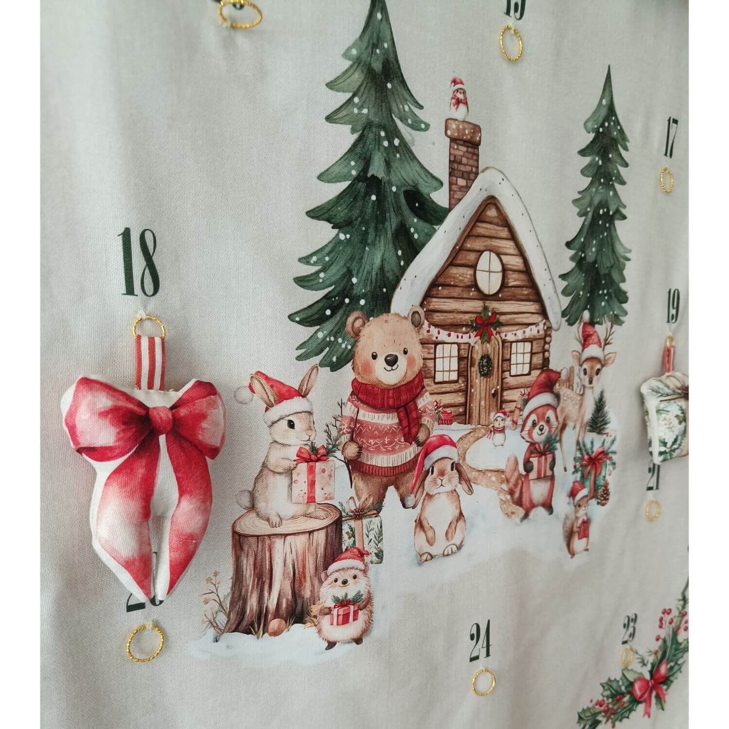 Canvas Panel - Nostalgie Adventskalender Leinenlook Grau-1 Canvas Panel - Nostalgie Adventskalender Leinenlook Grau-1