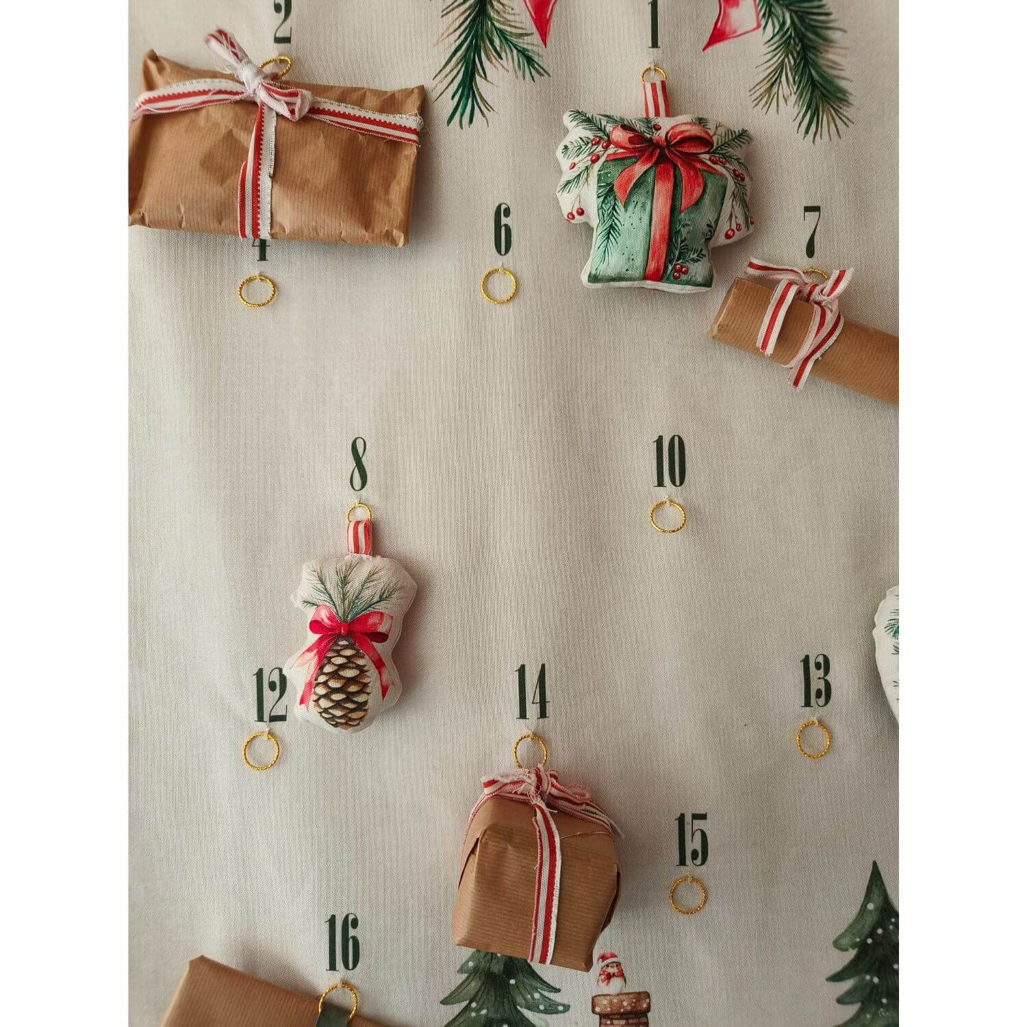 Canvas Panel - Nostalgie Adventskalender Leinenlook Grau-2 Canvas Panel - Nostalgie Adventskalender Leinenlook Grau-2