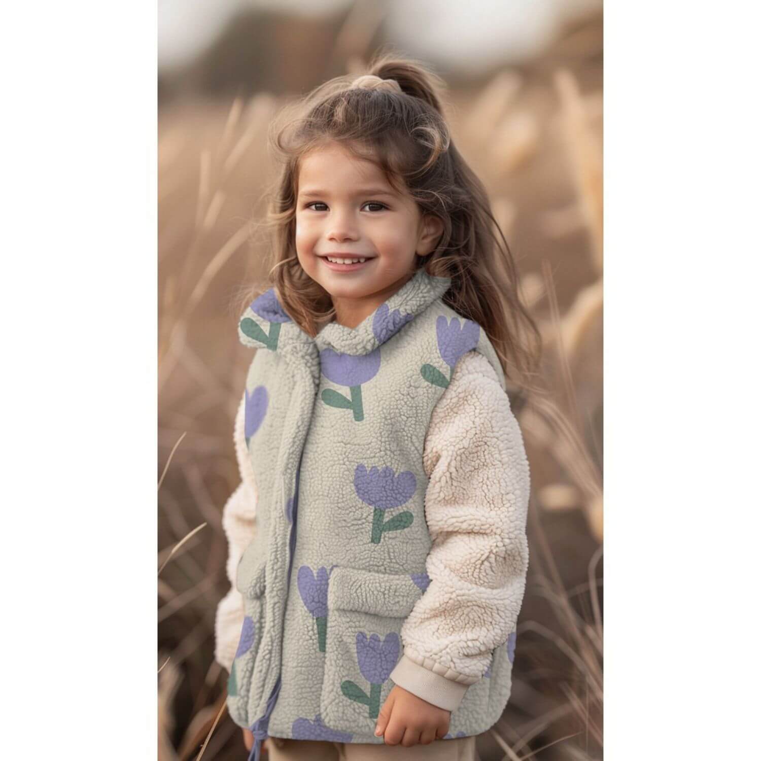 Teddyfleece - Tulpen Ecru-2 Teddyfleece - Tulpen Ecru-2