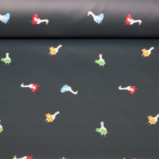 Tissu imperméable - Aqua protect Impr. digitale Canards surfeurs Bleu nuit