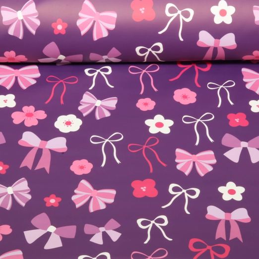 Tissu imperméable - Aqua protect Impr. digitale Petits noeuds Violet