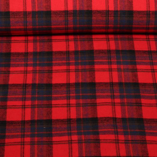 Flanelle de coton - A carreaux Rouge Teinté dans la masse