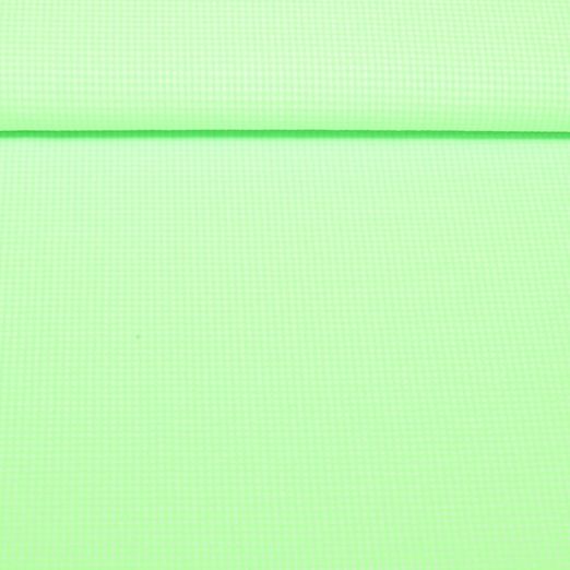 Popeline Seersucker - Carreaux vichy vert fluo